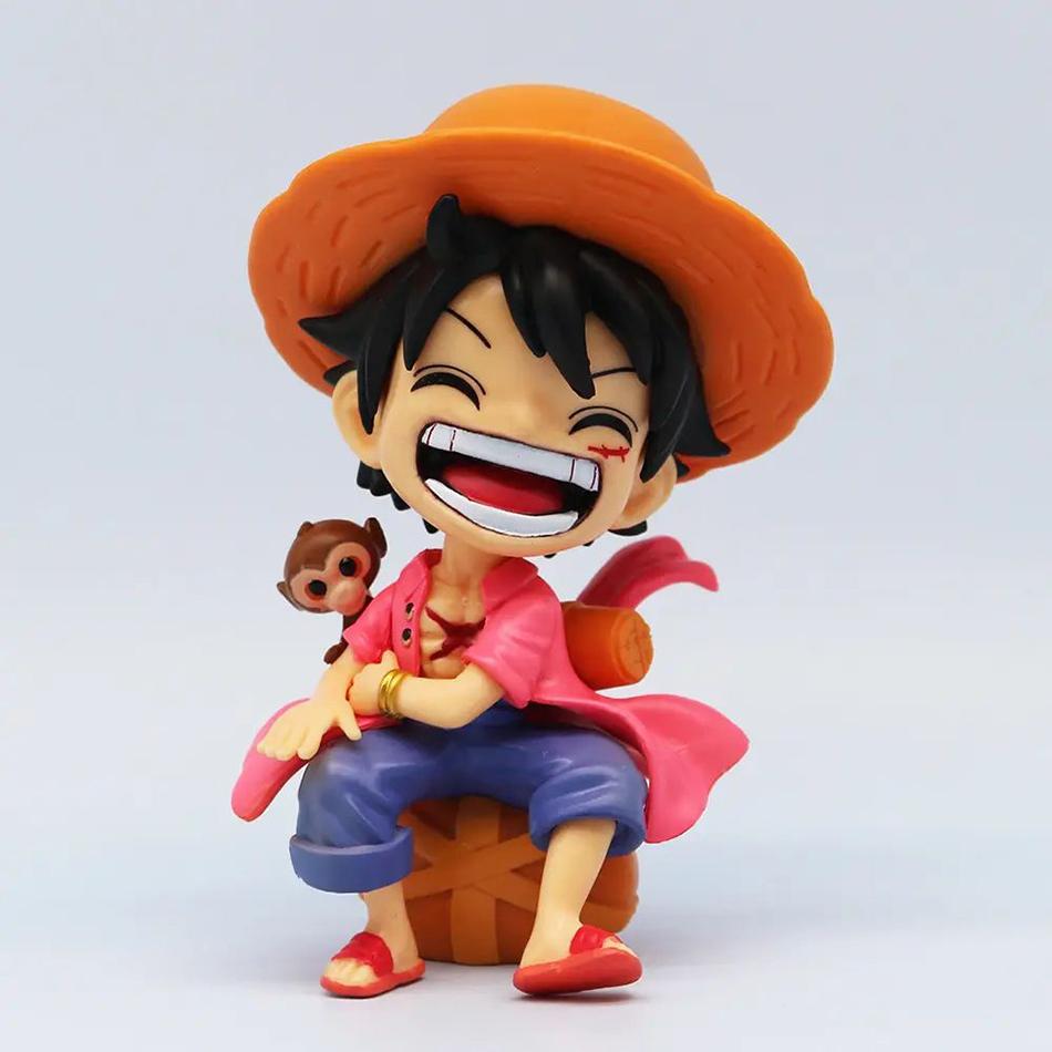 Серия Аниме-Мерчандайза One Piece Луффи Зоро Санджи Q-Версия Сидячая Поза Детская Модель Фигурка Игрушка Подарок Коллекционные Предметы