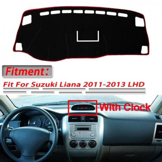 Новый коврик на панель автомобиля, чехол на приборную панель, DashMat для Suzuki Liana 2011-2013 с часами