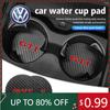 2026 Hot For VOLKSWAGEN VW 2pcs Car Water Cup Holder Mat Anti Slip Insert Coasters Pads For Volkswagen Golf 4 5 6 7 GTI Tiguan P