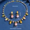 French retro elegant dinner necklace earrings two-piece set bride wedding dress evening gown versatile accessories