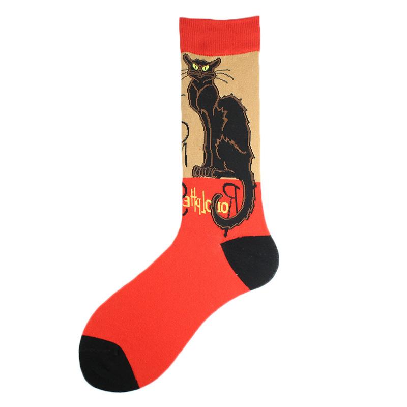 Men Dinosaur Astronaut Planet Crew Socks Harajuku Big Size Sokken Unisex Skateboard Divertidos Happy Design Hip Hop Funny Socks