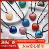 Natural Crystal Love Pendant, Agate Semi-precious Stone 3cm Peach Heart Necklace Heart-shaped Jewelry Pendant, Factory Fashion
