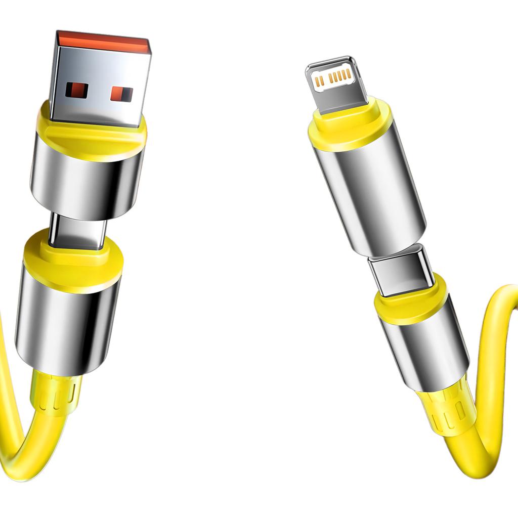 4 в 1 240 Вт Кабель для быстрой зарядки для iPhone15 16 17 Android USB Type C Зарядный кабель Многопортовый Несколько USB Зарядная проволока Линия