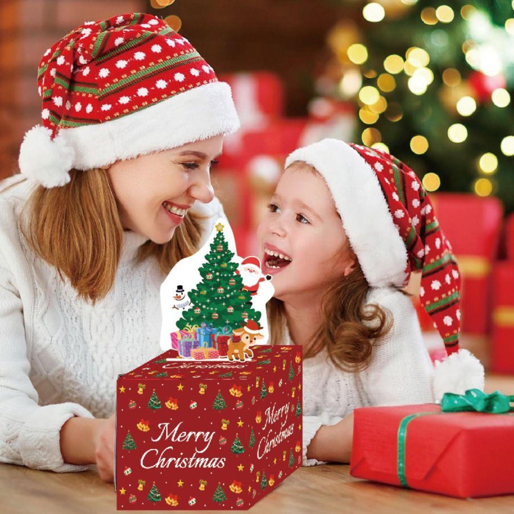 Square Paper Christmas Cash Box Paper Cash Gift Box  Party Christmas Decor Supplies