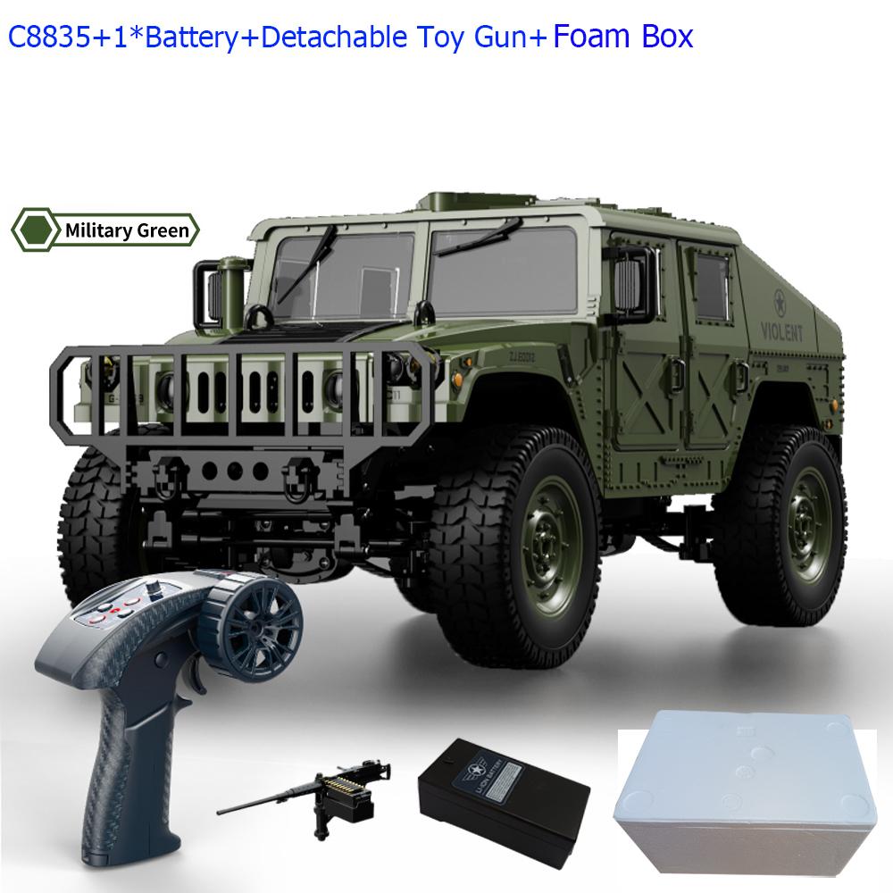 ABAH1 C8835 1:14 RC Car 2.4G Remote Control Car 4WD Off-road Climbing Simulation All-terrain RC Crawler Military Jeep JJRC RC Toys