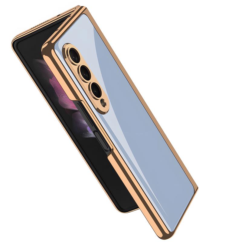 Роскошный чехол для телефона с гальванической рамкой для Samsung Galaxy Z Fold 4, защитный чехол для камеры Galaxy Z Fold4