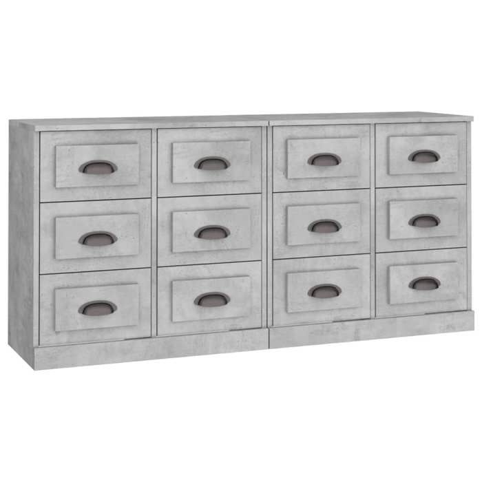 Maison Exclusive - Buffets 2 pcs gris béton bois d'ingénierie