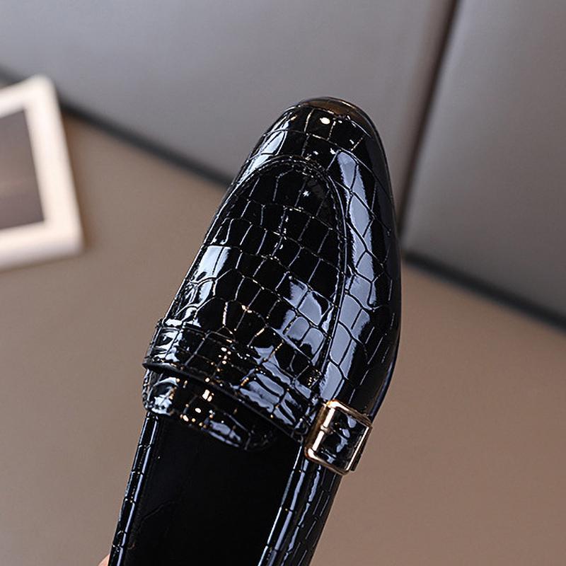 Детская обувь Подиумная мода Мальчики Черные балетки Универсальная Школьная Детская Обувь для Выступлений Низкий каблук