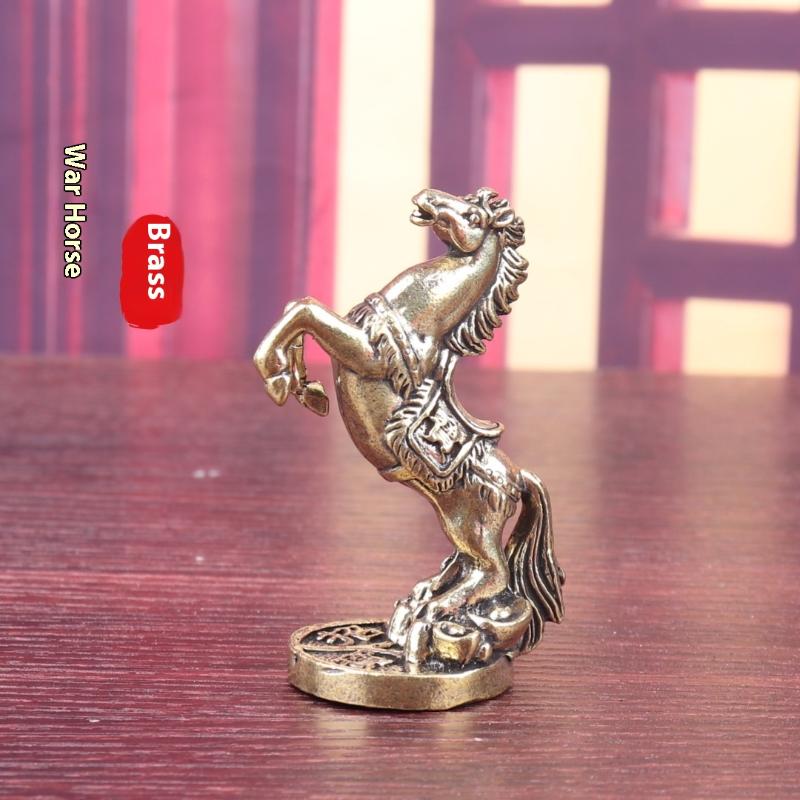 Латунные фигурки лошадей Домашнее настольное украшение Лошадь по гороскопу удачи Офисный декор Миниатюры Бронзовые коллекционные поделки