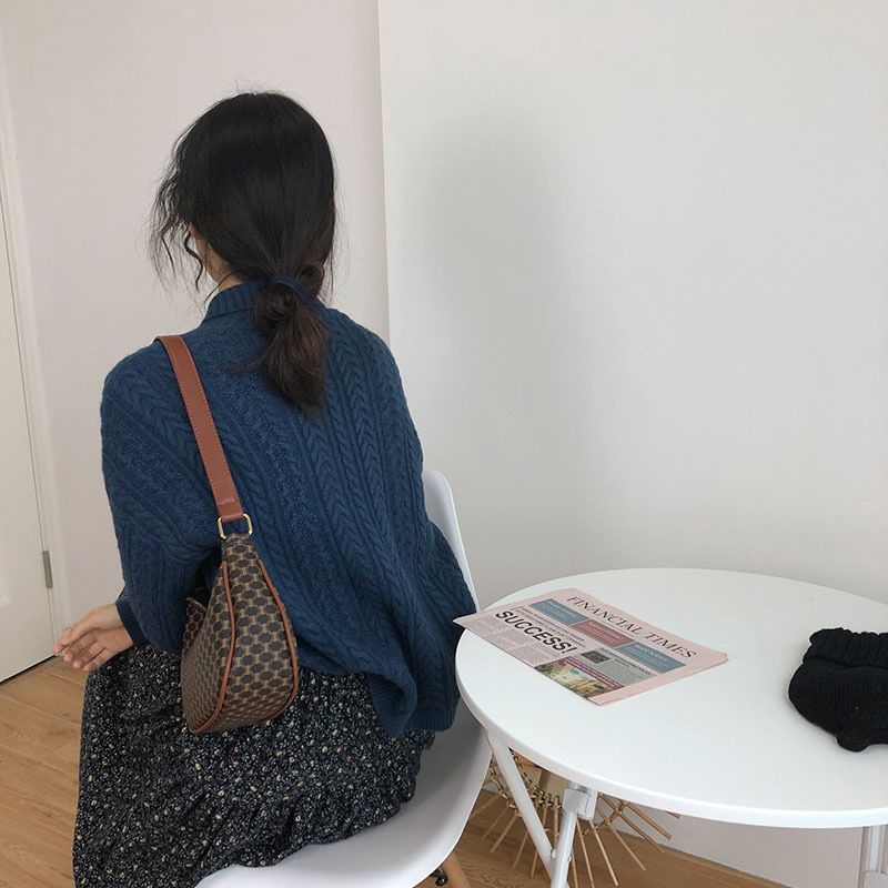 Ретро стиль Гонконга свободный свитер короткий женский в модном нежном стиле вязаный кардиган дизайн ниша смысл