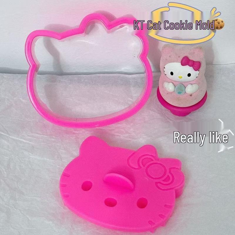 Мультяшная форма-пресс для печенья и тортов в виде котенка Китти с тиснением