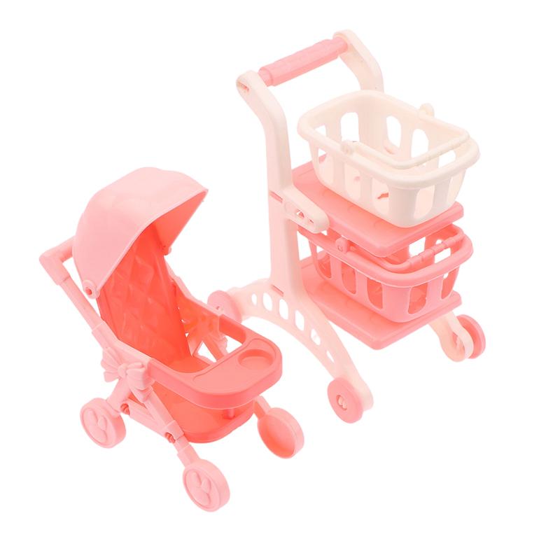 1/12 кукольный домик имитация мини супермаркет тележка для покупок детская тележка корзина для покупок модель кукольный домик украшения аксессуары