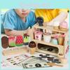 Wooden Simulation Ice Cream Shelf Children Puzzle Interactive Toy For Learning And Creative Play