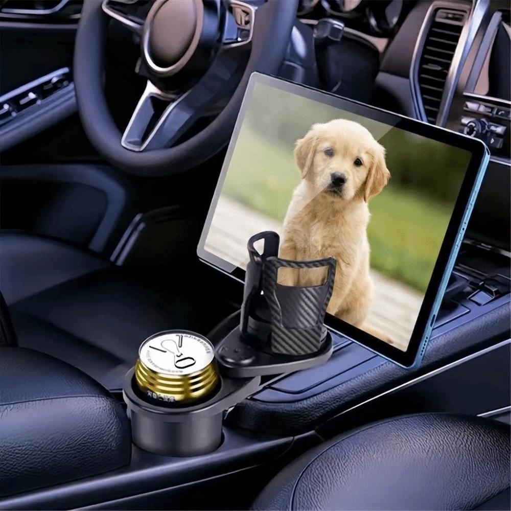 Carbon Fiber Patterned Multi-functional Cup Holder 360 Degree Rotating Cup Holder Beverage Holder