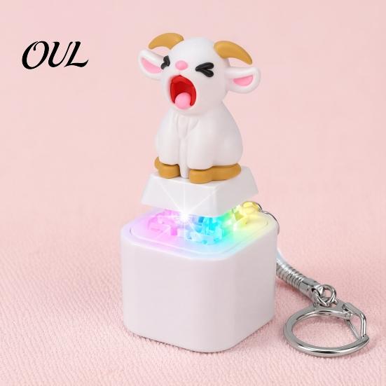 Decompression Clicker Toy 1/2/3Pcs Screaming Goat Keyboard Fidget Toy, Rechargeable Sheep Finger Stress Relief Gadget with Light Sound, Animal