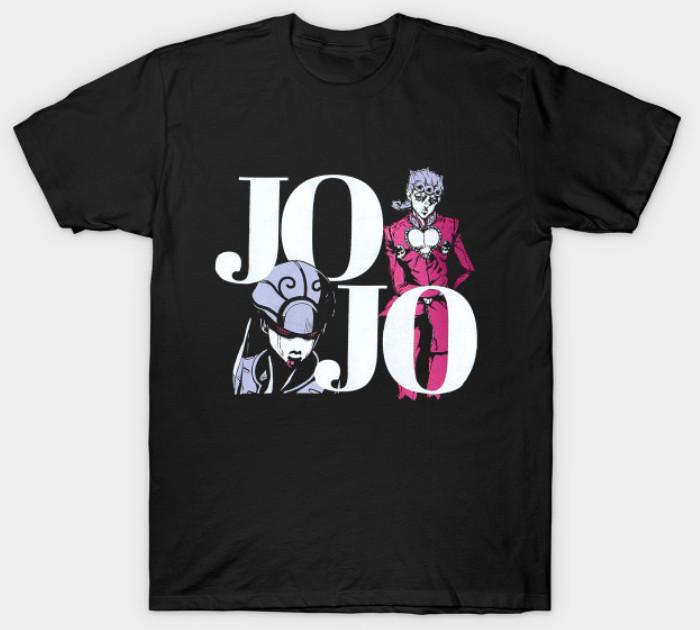 Jojo's Bizarre Adventure Перепечатанная Черная Мужская Футболка с Коротким Рукавом S-23XL QQ1325 Унисекс Футболка