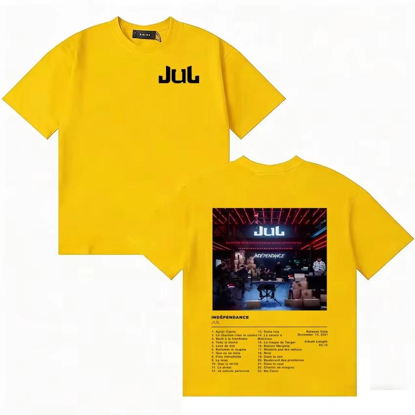Fashion Hip Hop Comfortable Short Sleeve Vintage TShirt Printed With French Rapper Jul Patterns Unisex And Unisex Tshirt