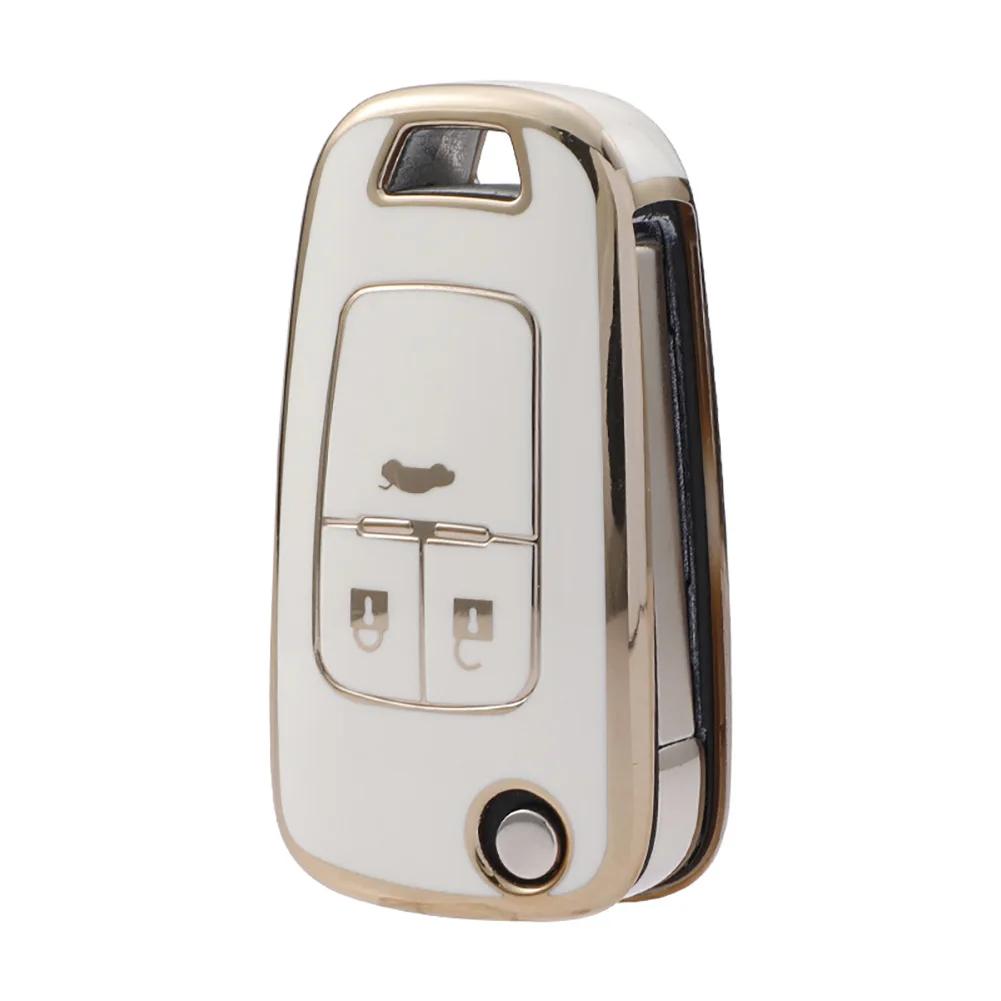Чехол для автомобильного ключа из ТПУ, складной чехол-брелок для Chevrolet 2020-21 Cruze Aveo Trax Sail Malibu Captiva Opel Vauxhall Astra Corsa Insignia