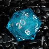 Игральные кости Liquid Core Resin Dice Sharp Edge 20-сторонние игральные кости золотисто-серебристого цвета с цифрами Многогранные игральные кости Quicksand Multi-sided D20 игральные кости для ролевой игры Реквизит для игральных костей