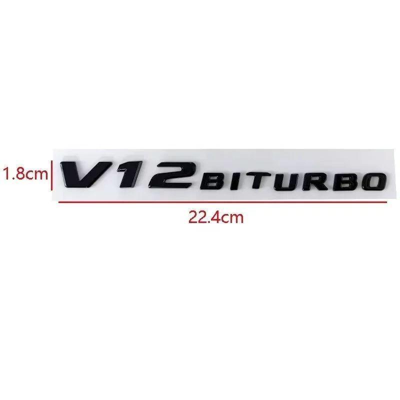 Совместимые боковые шильдики Mercedes-Benz V8 BITURBO для C63, G63, S65, V12 Turbocharged Эмблемы-буквы на крыло.