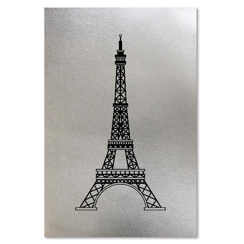 Feeby Canvas print, Silver-coloured eiffel tower in silver and grey