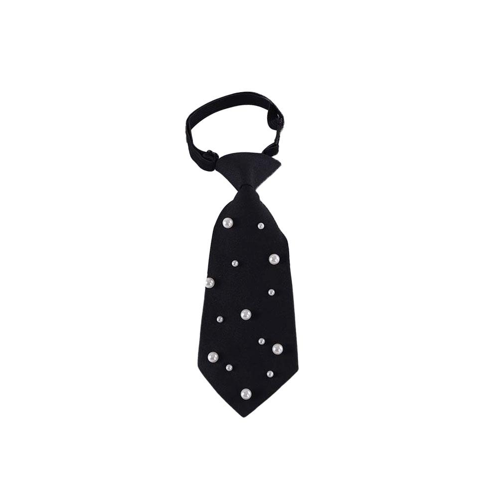 Elegant Preppy Style Women Pearl Tie Bead Long Necktie Versatile Academic College Shirt Necktie Uniform Accessories