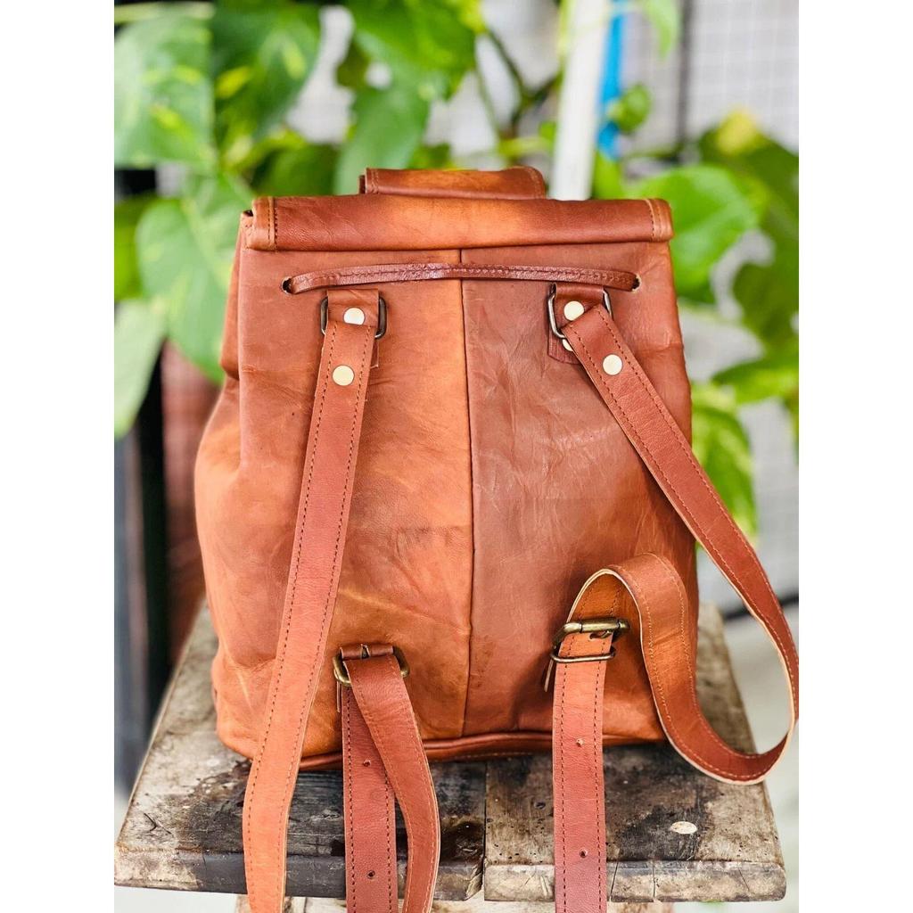 Новый рюкзак из козьей кожи, кожаный рюкзак в винтажном стиле