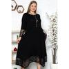 Sleeve And Skirt End Lace Detail Long Sleeve Pocket Stylish Casual Dress