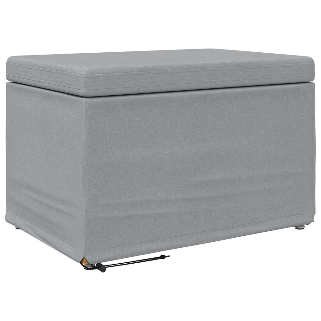 Stool Light Grey 61 x 41 x 40 cm Fabric and Particleboard
