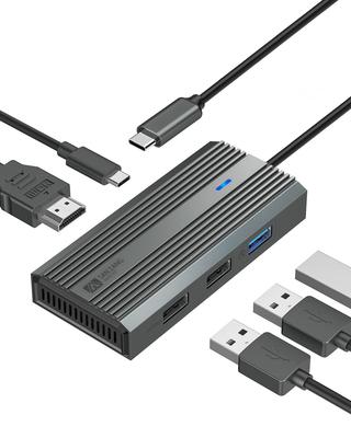 Мастер SAN ZANG USB-хаб HDMI 4K Разрешение Хаб PD Зарядка 60 Вт Выходной порт 5 Гбит/с Высокоскоростной порт передачи Совместим с ноутбуком Удаленная работа Удаленная