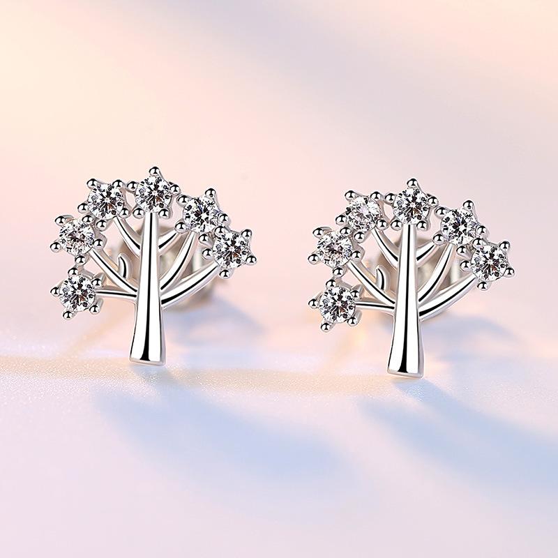 Женские винтажные корейские модные элегантные антиаллергенные серьги-гвоздики из серебра 925 пробы, женские ювелирные изделия на рождественскую елку, подарки