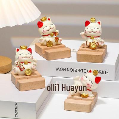 Милая подставка для телефона Lucky Cat - настольное украшение и подарок на день рождения в виде мини-кота