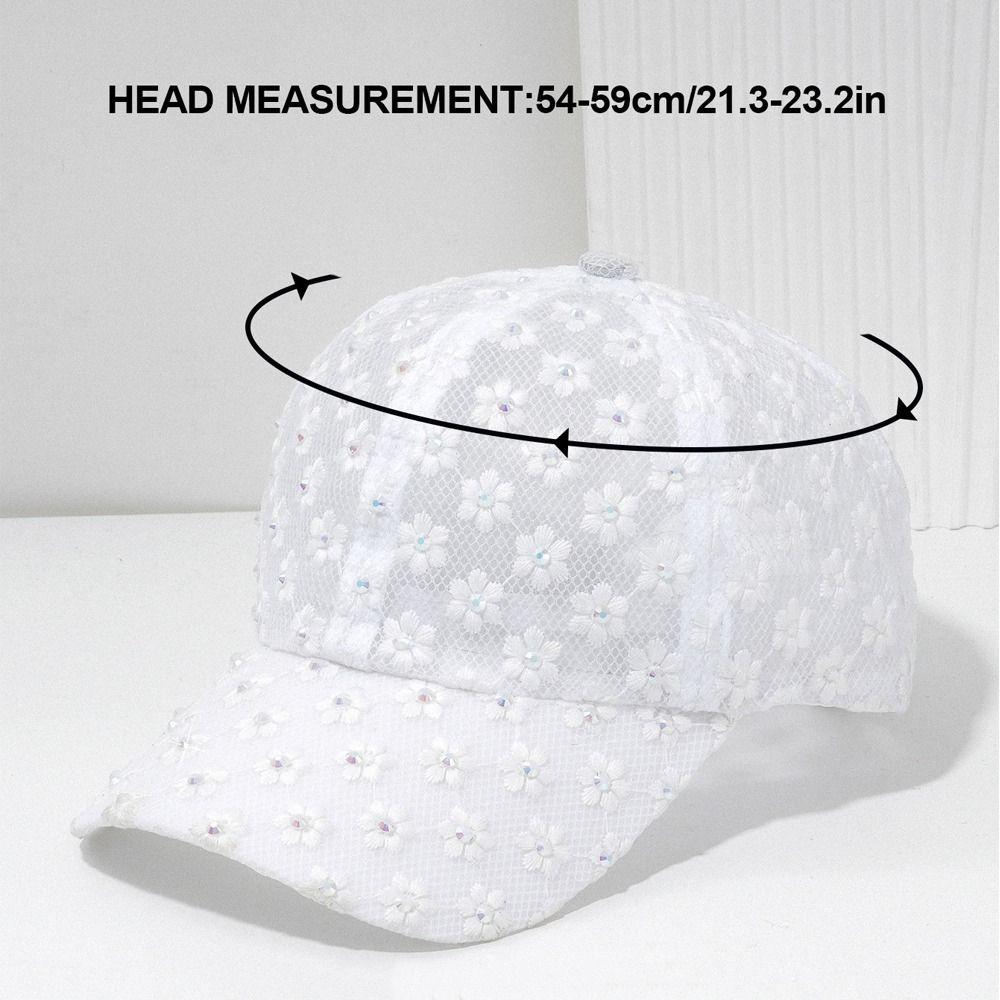 Lightweight Summer Baseball Cap Flower Embroidery Outdoor Sun Hat Female Fashion