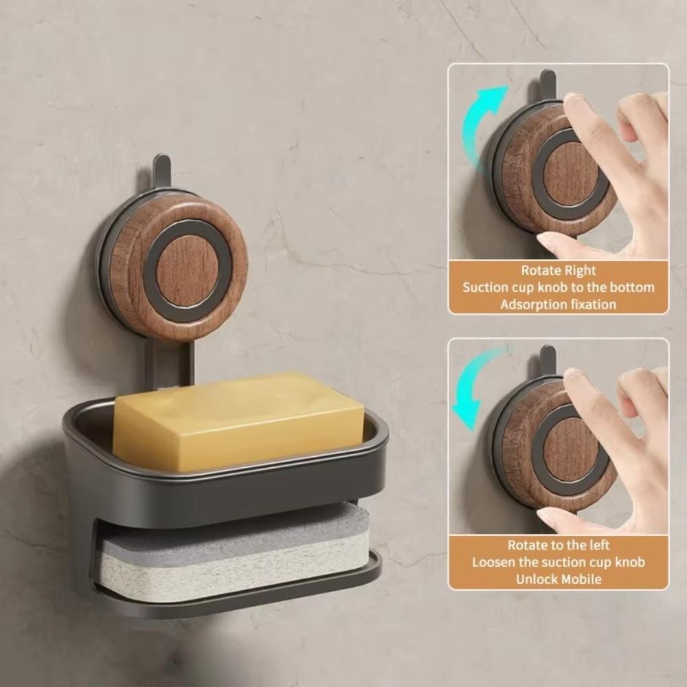 Wall-mounted Laundry Soap Rack Double Layer Bar Soap Holder Self Draining Soap Case Sponge Holder