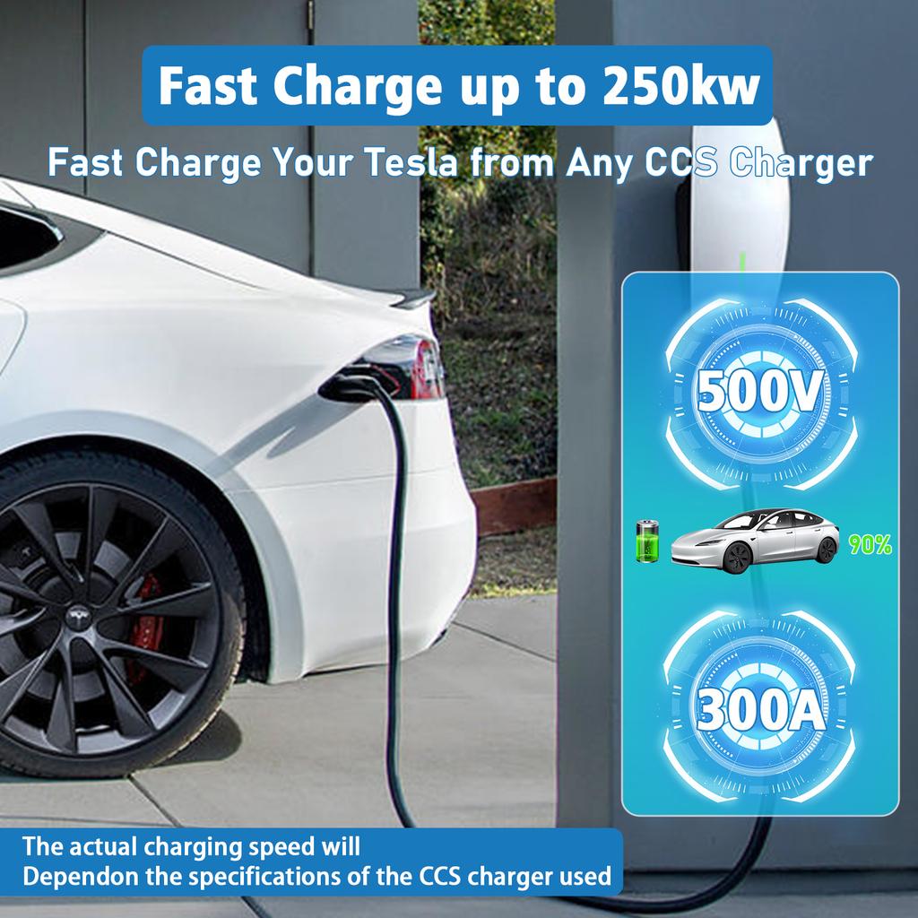 For Tesla Model 3/X/Y/S EV Charger DC Adapter CCS1 To Tesla 250KW Electric Vehicle Convertor Charging Station Converter