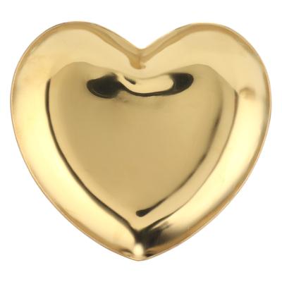 Лоток для хранения Love Shape из нержавеющей стали, мини-поднос для хранения тарелок для украшения рабочего стола