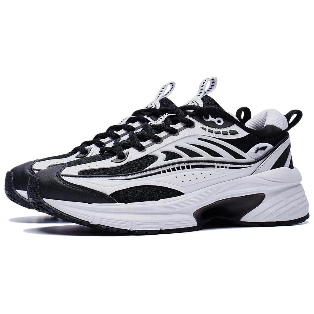 Li Ning Comet Износостойкие и легкие Низкие повседневные кроссовки Женские Белый Черный AGCT236-1