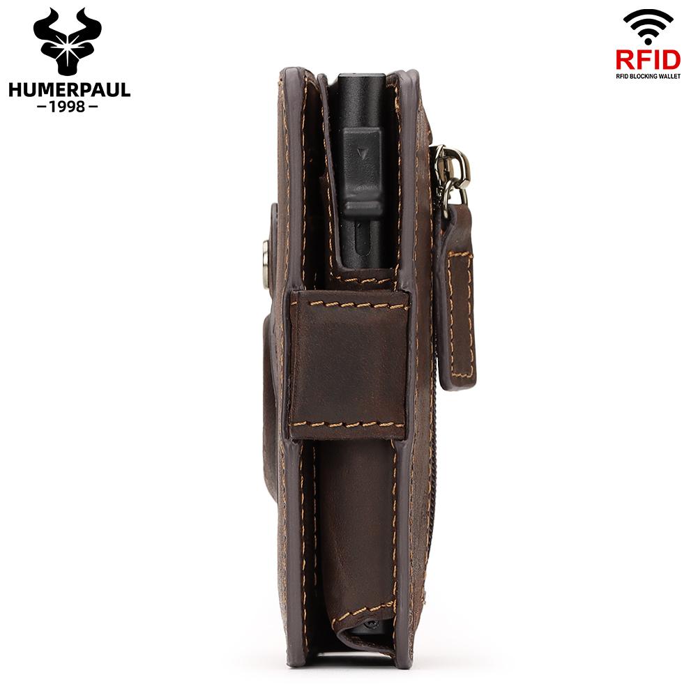 Humerpaul Leather Wallet Credit Card Wallet With Airtag Pocket