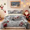 3Pcs Imitation Relief Santa Claus Printed Coreless Bedding Set, Multi Size Bedroom Bedding Decoration, Machine Washable