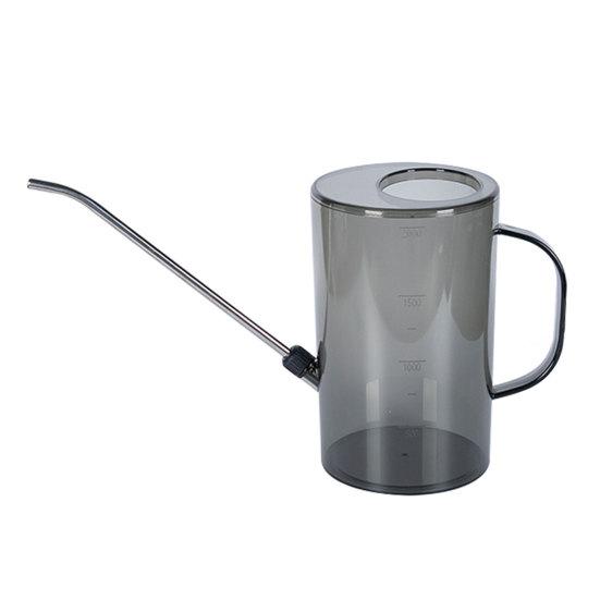 Garden Watering Can Steel Spout Transparent Body with Long Stainless Non-Slip Handle Watering