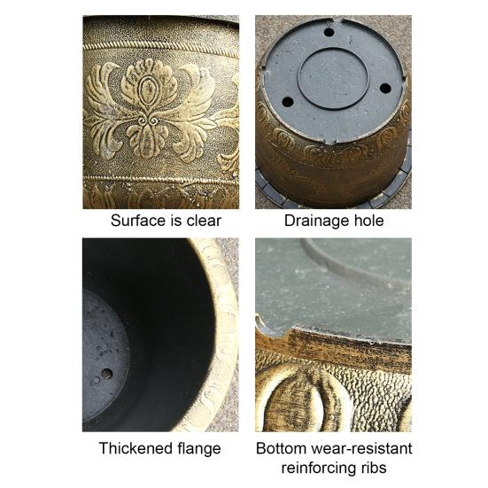 Большой цветочный горшок Утолщенный горшок для растений с дренажным отверстием Ретро смола Лотос Кашпо для комнатных и уличных растений Домашнее садоводство