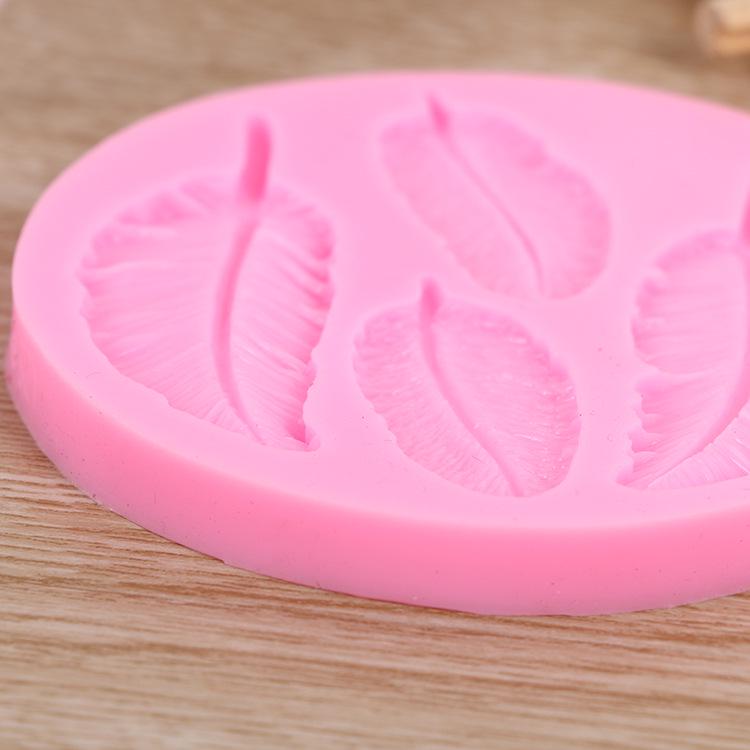 Силиконовая форма для торта, 4 пера, 1 лист, сделай сам, украшение для шоколадного торта, сухая глиняная штукатурка Pais