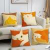 Cute Cartoon Cat Art Cushion Cover Comfortable Soft Pillow Case for Sofa Living Room Home Office Decor Protective Covers