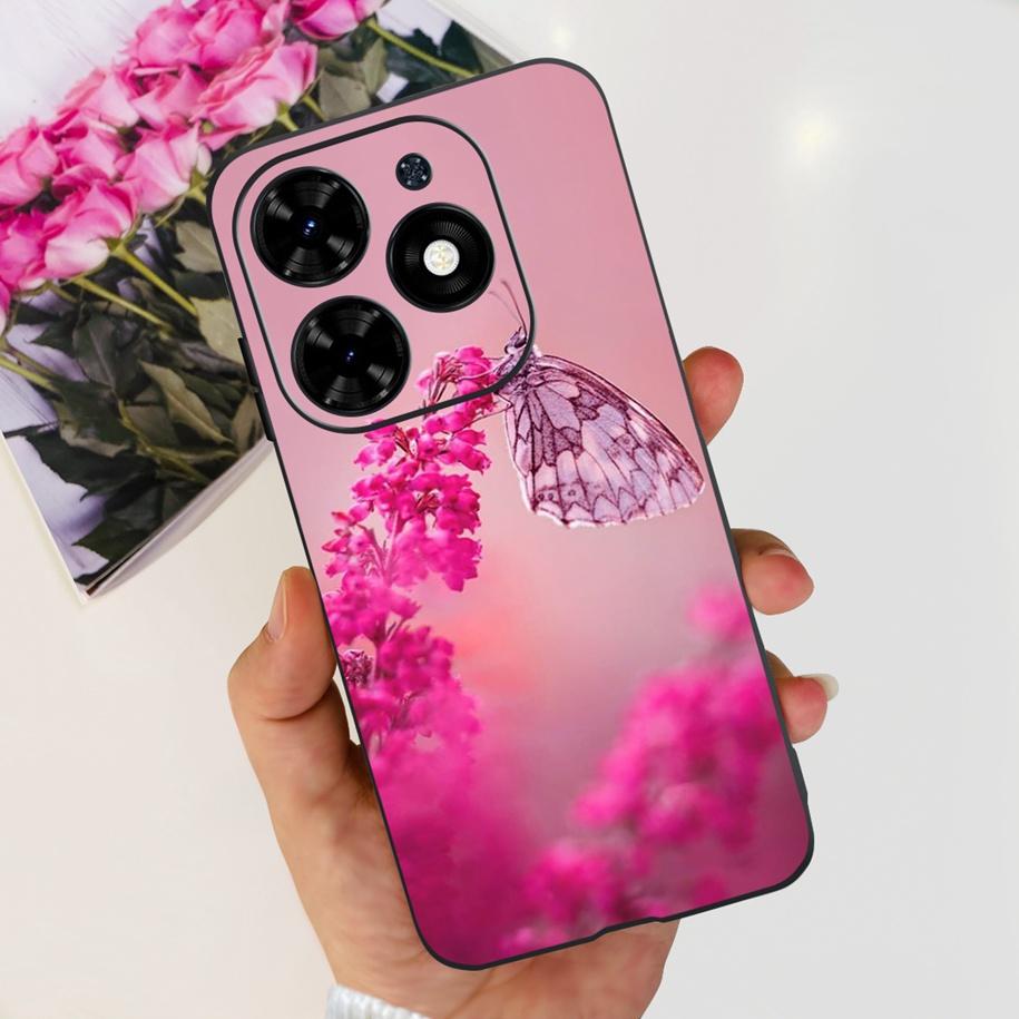 Чехол для Tecno Spark Go 2024 Популярный Цветок Астронавт Capa Силиконовый Мягкий Чехол для Tecno SparkGo 2024 BG6 Ударопрочный Корпус Телефона