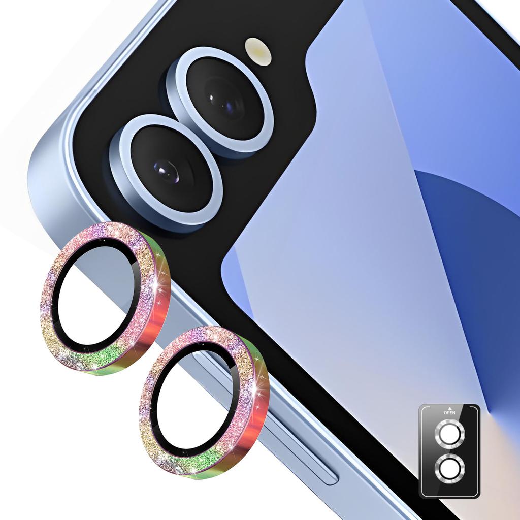 For Samsung Galaxy Z Flip5 5G Camera Lens Protector ENKAY Hat-Prince Glitter Decor Tempered Glass Lens Film