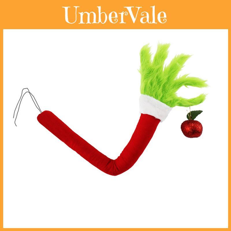 Christmas Tree Decoration Green Fur Elf With Cloth Material 28x28x5cm Vibrant Grass Green Color