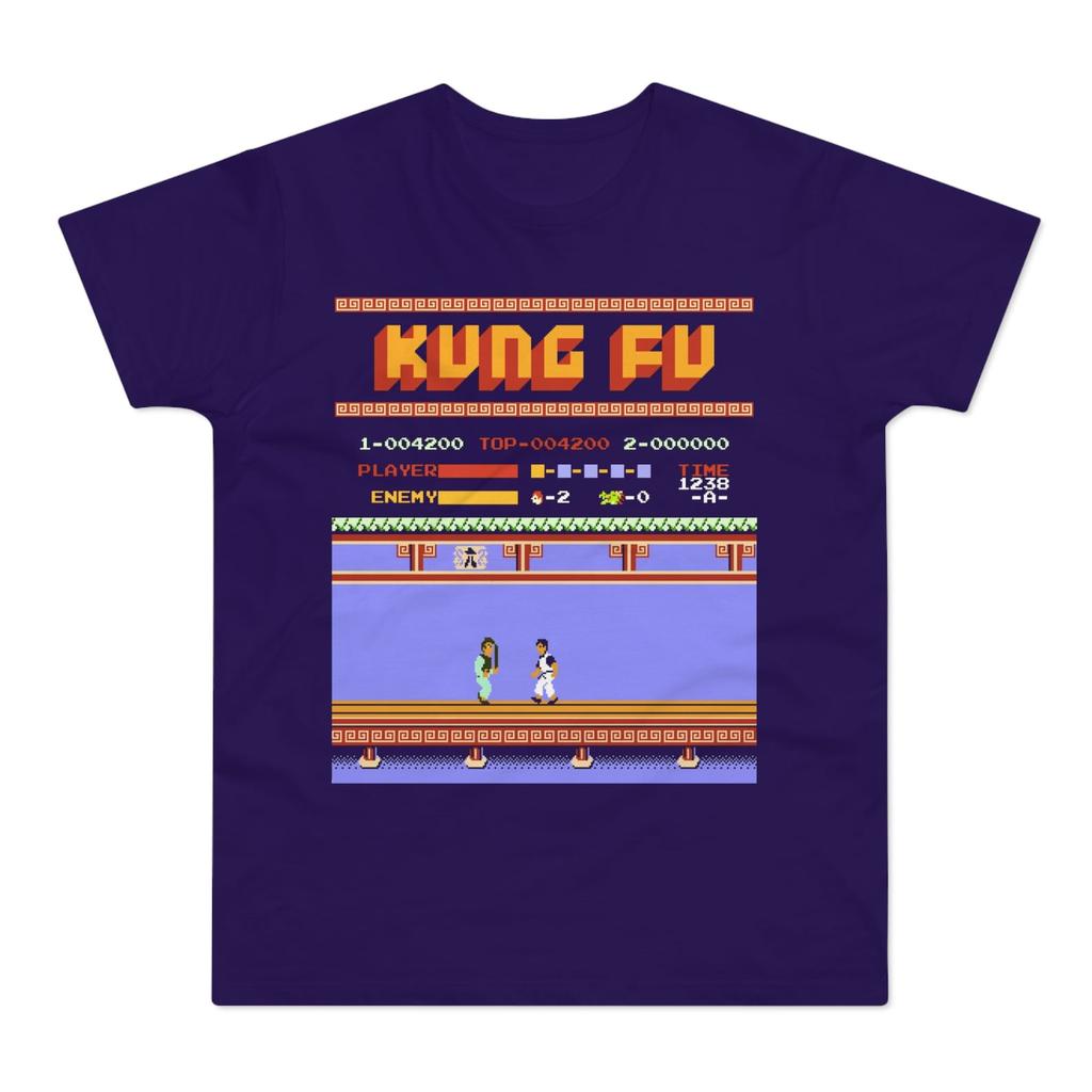 Kung-Fu этап 1 экранный плакат Аркада NES Famicom игра 8-битная классика винтаж все размеры Однотонный джерси Мужская футболка