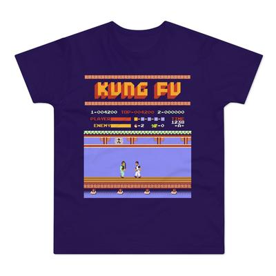 Kung-Fu этап 1 экранный плакат Аркада NES Famicom игра 8-битная классика винтаж все размеры Однотонный джерси Мужская футболка