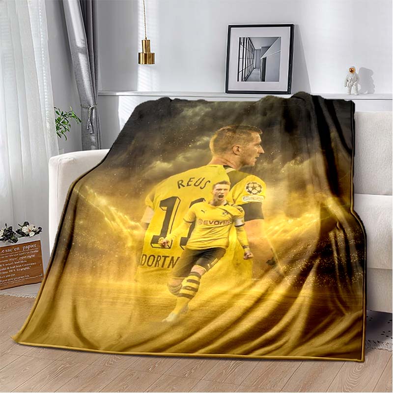 BVB Borussia Dortmund Marco Reus Flannel Blanket Soft Warm Throw Blanket for Sofa Bed Home Decor Football Fan Gift