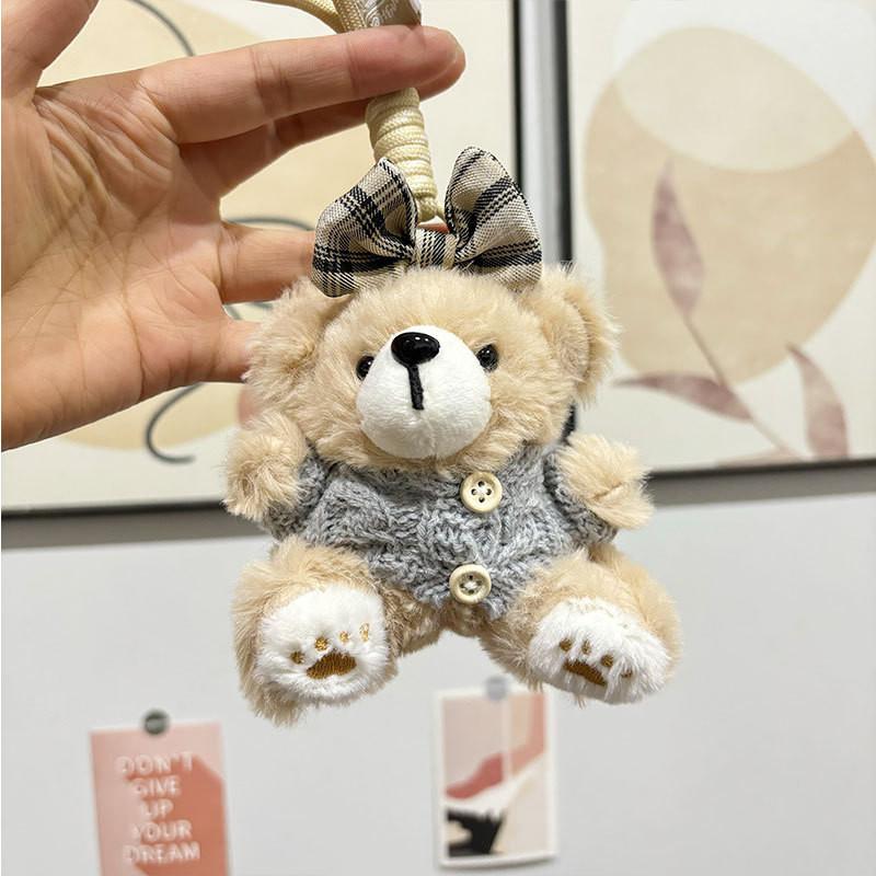 Plush Bear Lovely Keychain Character Doll In Soft Fabric Ideal For Gifting Collectibles And